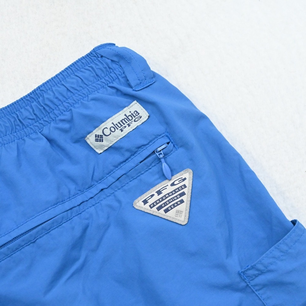 Columbia PFG Fishing Swim‎ Trunks Blue Nylon W/Pockets Mens Size XL x 6"